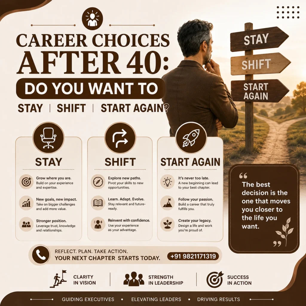 Career Choices After 40: Do You Want toStay, Shift, or Start Again?